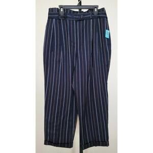 Top Shop Women's Blue Striped Trousers/Pans Size 8P #1008